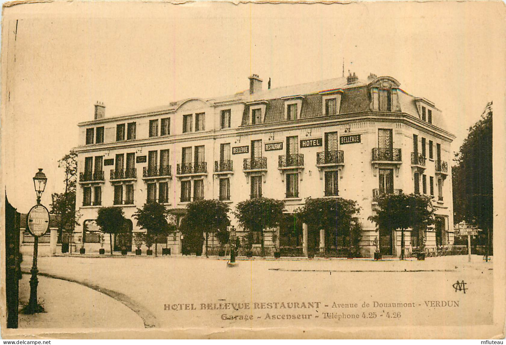 55* VERDUN  Hotel Bellevue   (plan « circuit Des Forts » Au Verso   RL37.0782 - Verdun
