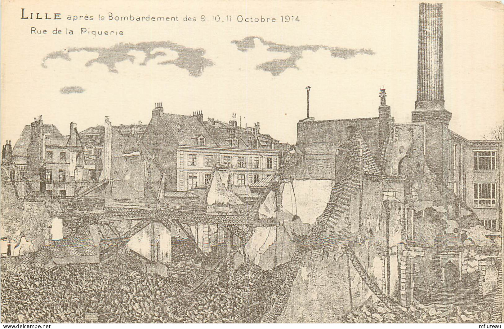 59* LILLE Bombarde 1914 -rue De Piquerie   RL37.1127 - Guerre 1914-18