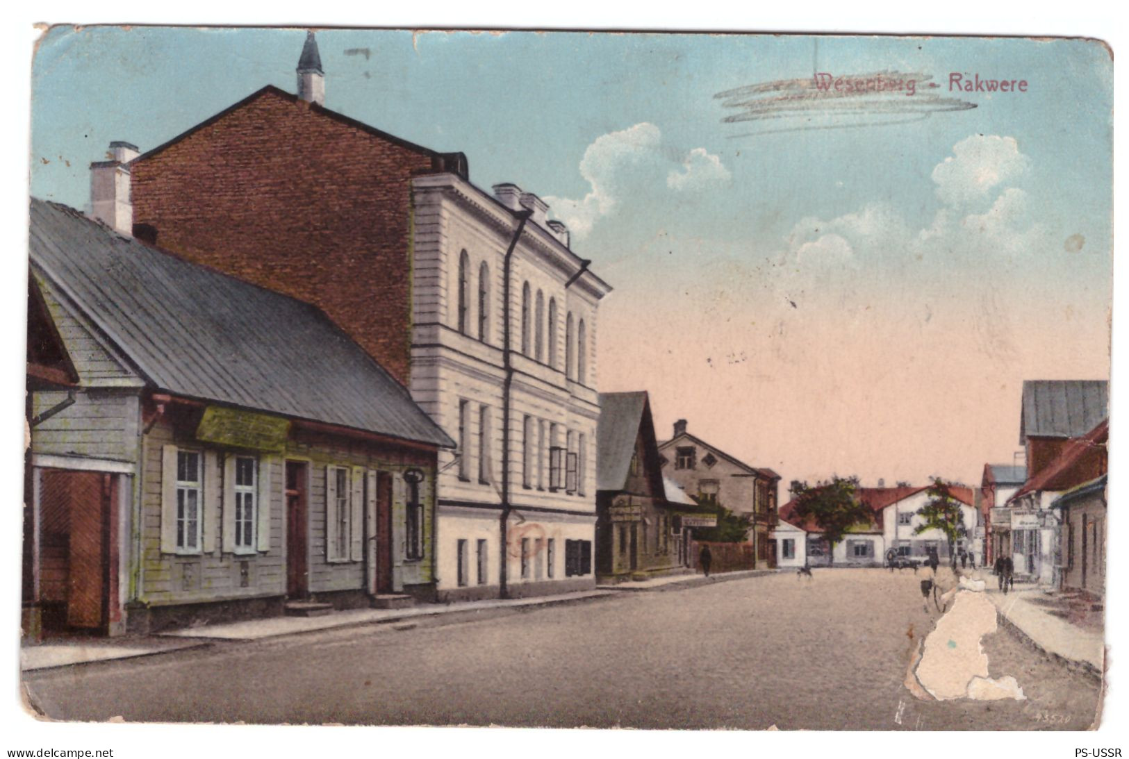 ESTONIA 1916 RAKVERE WESENBERG LAI STREET K.WESKE POSTCARD USED - Estland