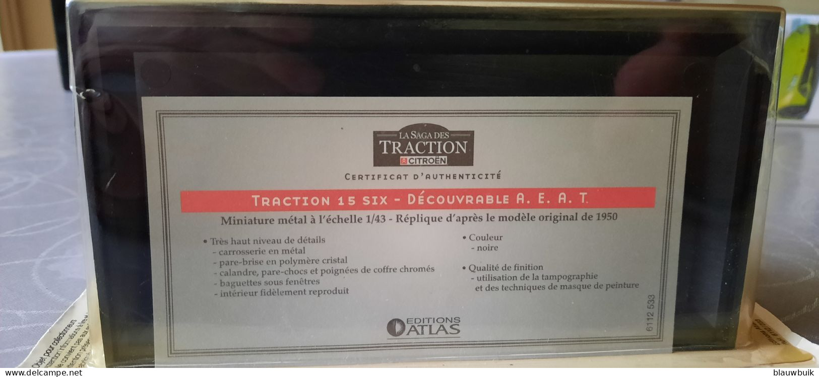 Citroen Traction 15 Six Découvrable A.E.A.T 1950 1/43 - Autres & Non Classés