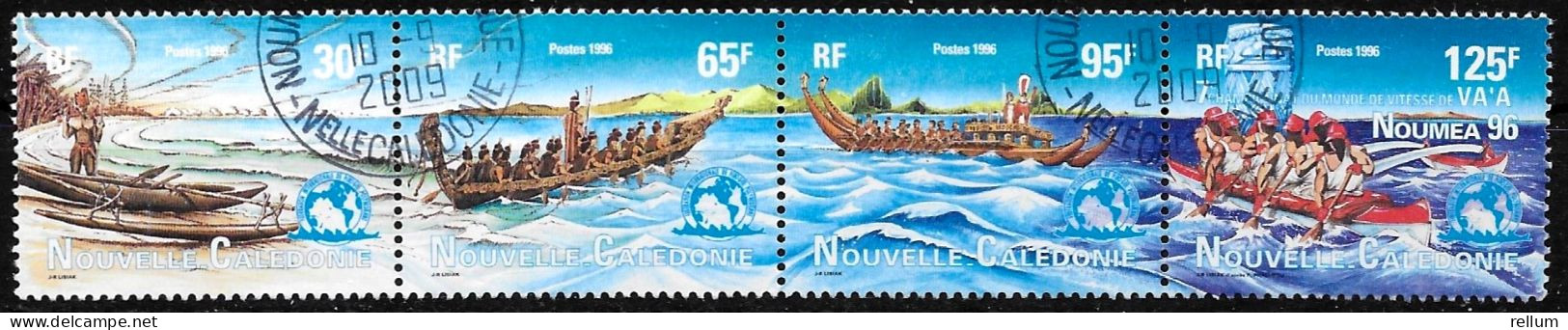 Nouvelle Calédonie 1996 - Yvert Nr. 706/709 La Bande De 4 Timbres - Michel Nr. 1062/1065 Str. Obl - Used Stamps