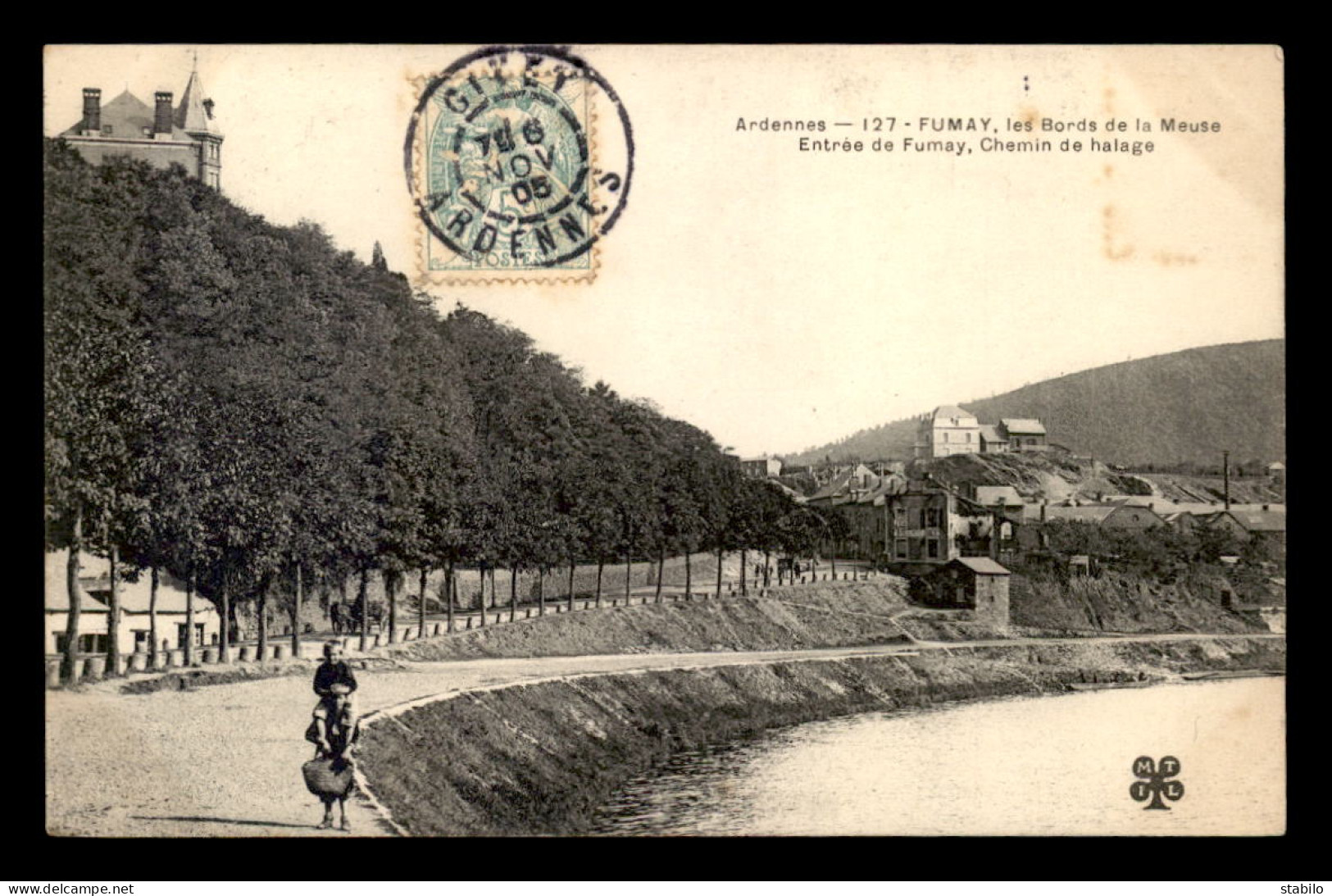 08 - FUMAY - LES BORDS DE LA MEUSE - ENTREE DE FUMAY - CHEMIN DE HALAGE - Fumay