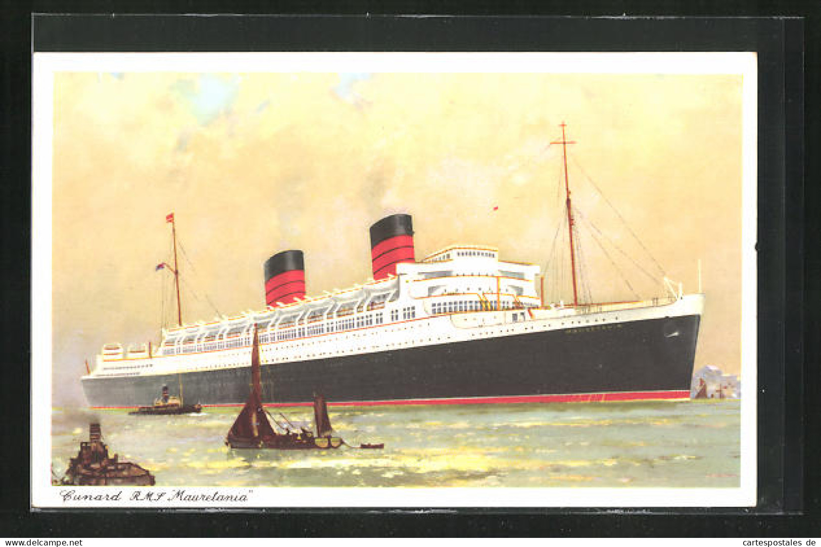 AK Passagierschiff Cunard R.M.S. Mauretania  - Dampfer