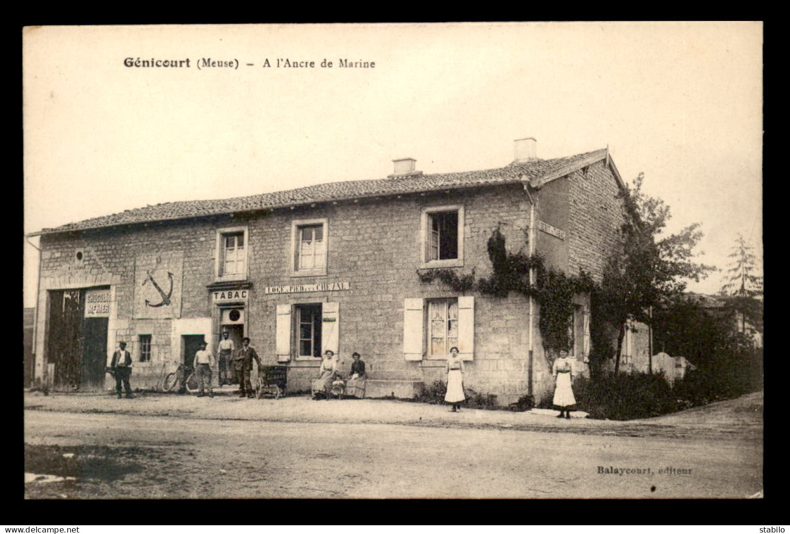 55 - GENICOURT - CAFE-TABAC A L'ANCRE DE MARINE - EDITEUR BALAYCOURT - Other & Unclassified