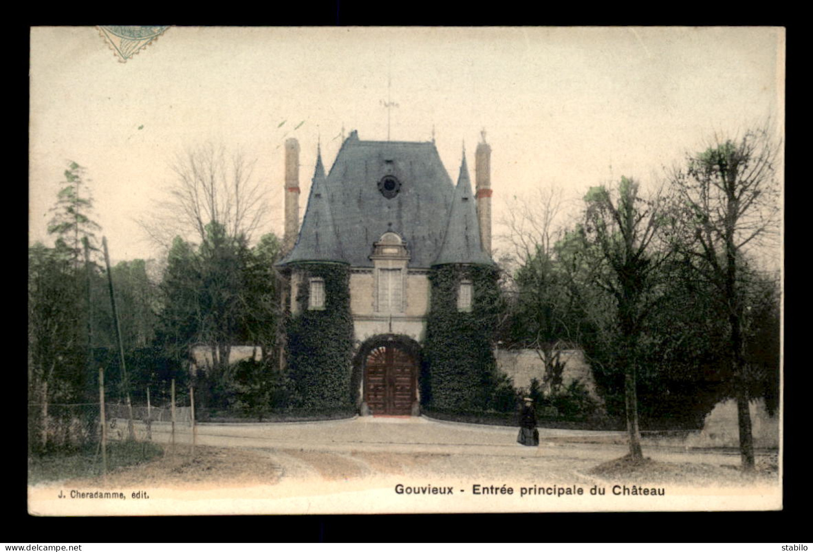 60 - GOUVIEUX - ENTREE DU CHATEAU - CARTE COLORISEE - Gouvieux