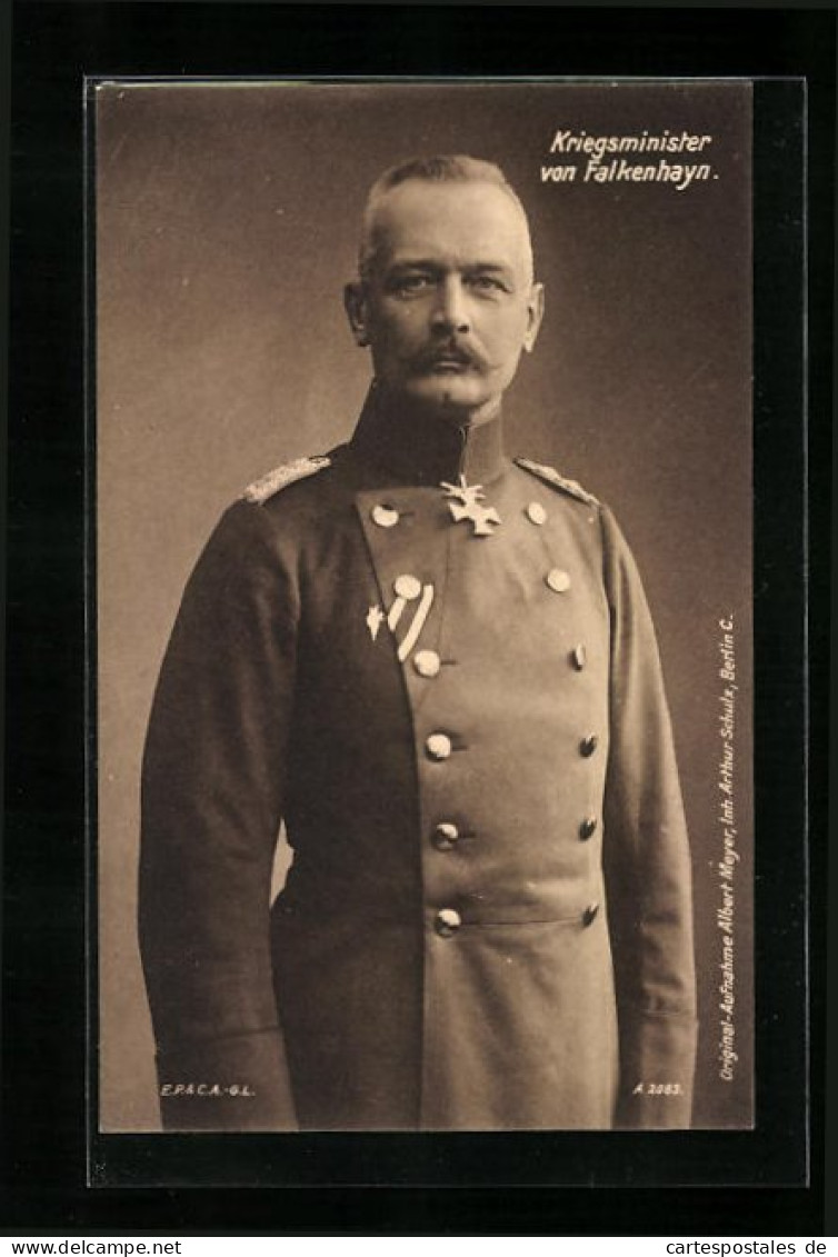 AK Kriegsminister Von Falkenhayn Stehend In Uniform, Heerführer  - Guerre 1914-18