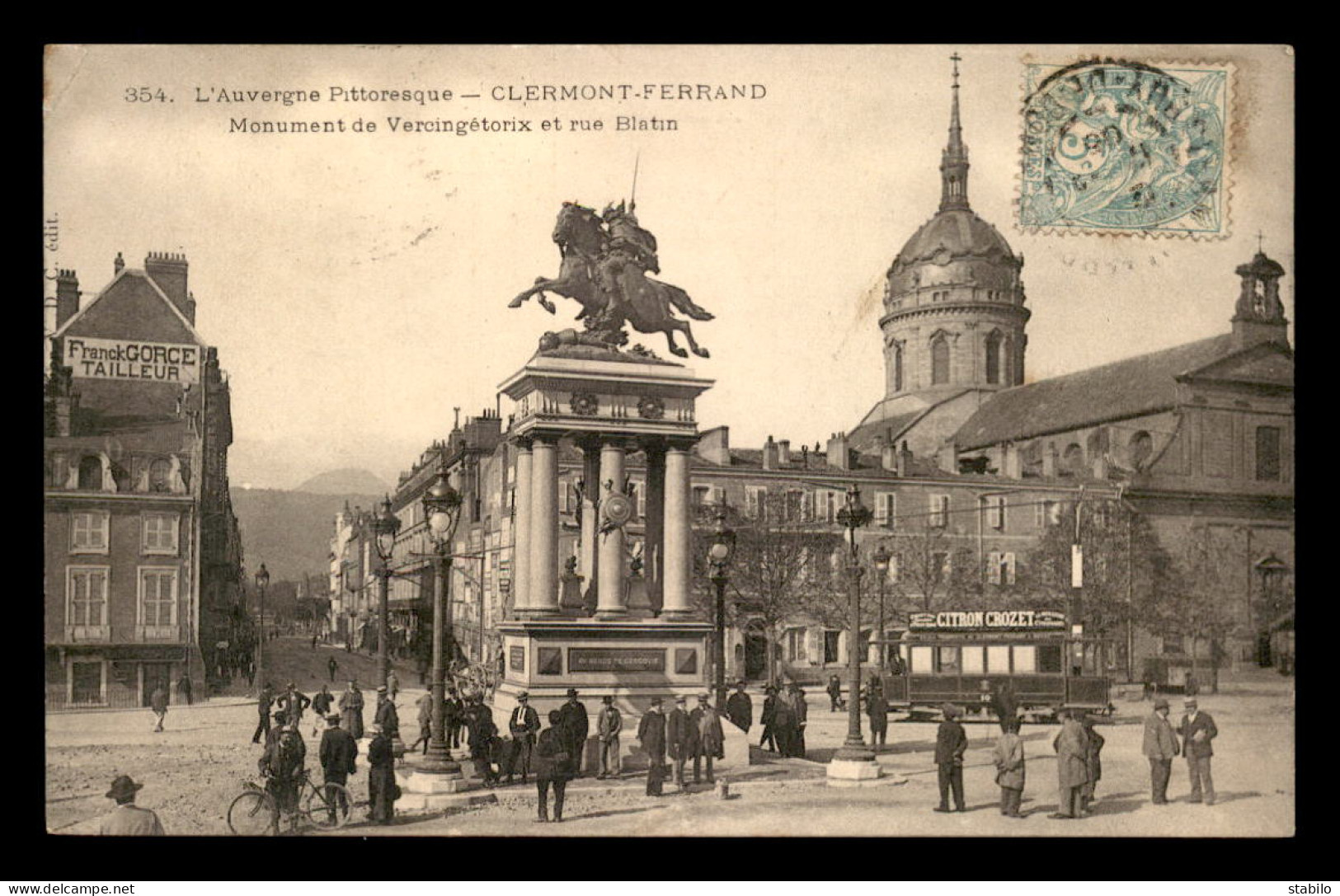 63 - CLERMONT-FERRAND - MONUMENT DE VERCINGETORIX ET RUE BLATIN - Clermont Ferrand