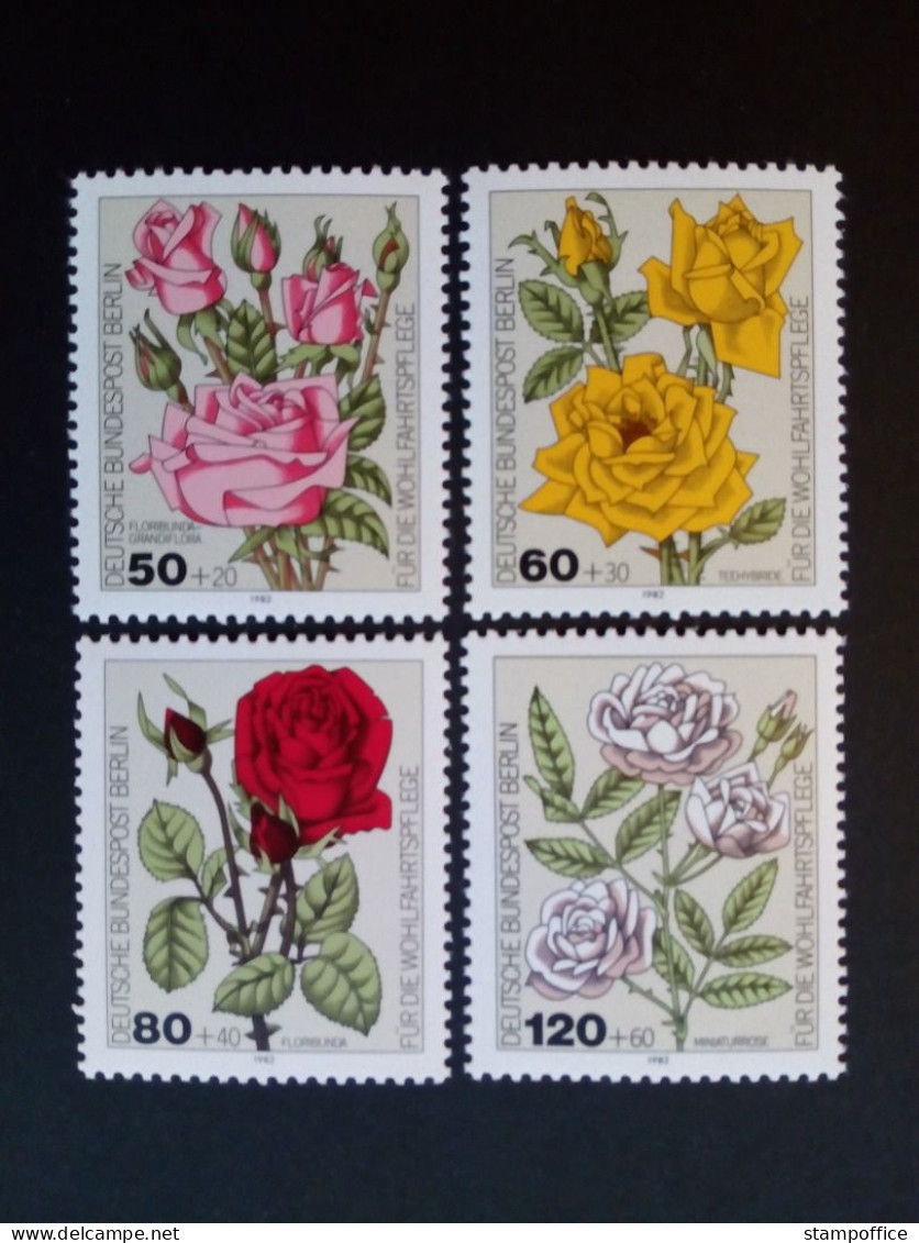 BERLIN MI-NR. 680-683 POSTFRISCH(MINT) Wohlfahrt 1982 GARTENROSEN - Roses