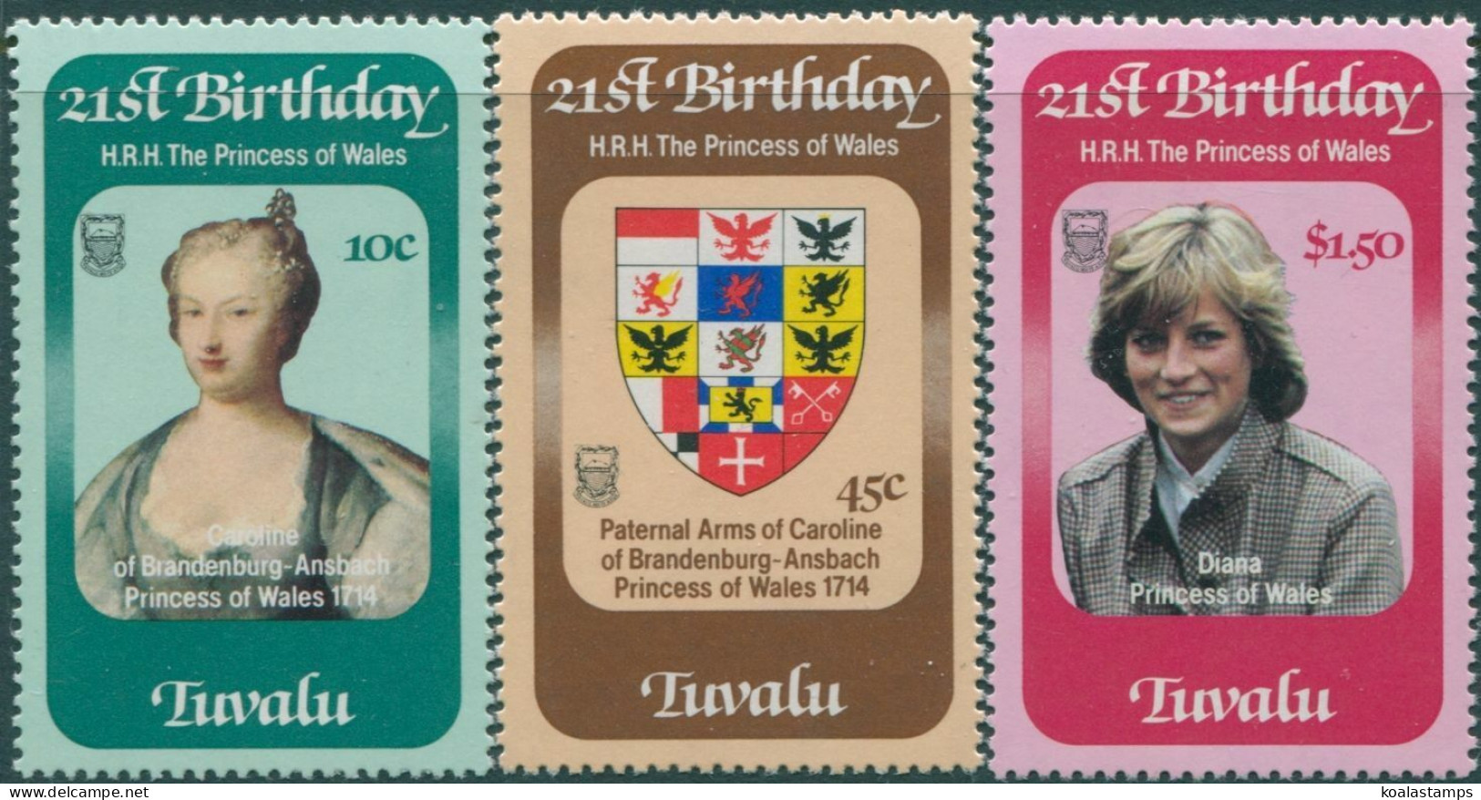Tuvalu 1982 SG184-186 Princess Of Wales Birthday Set MNH - Tuvalu