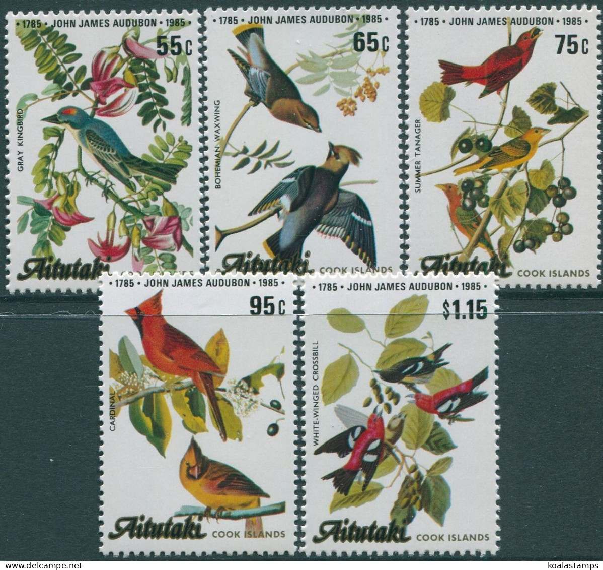 Aitutaki 1985 SG518-522 Audubon Birds Set MNH - Cookinseln