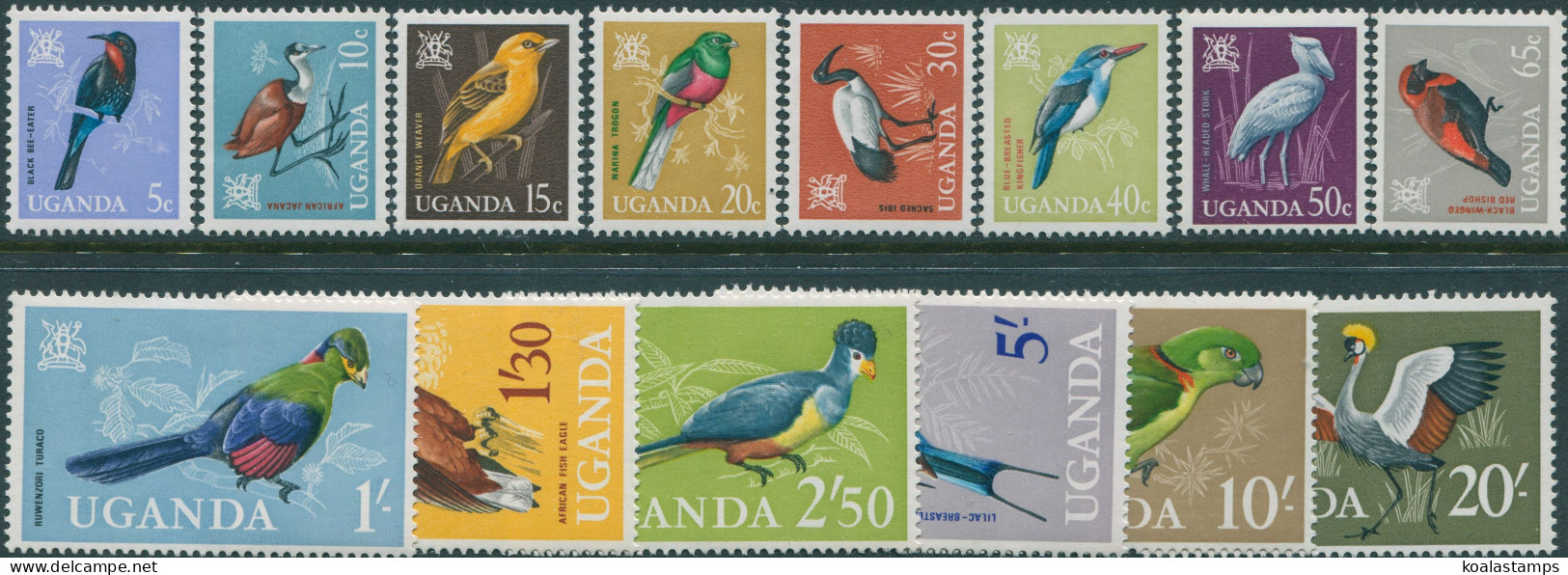 Uganda 1965 SG113-126 Birds Set MLH - Uganda (1962-...)