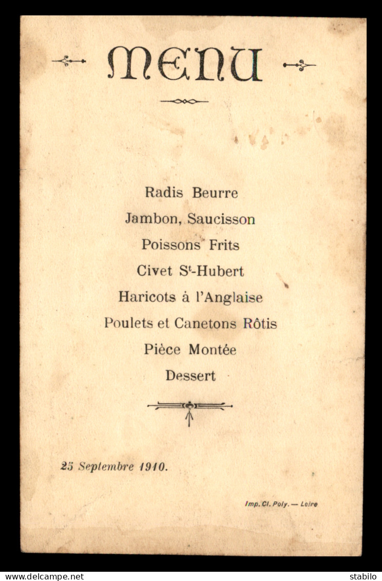 69 - LOIRE-SUR-RHONE - RESTAURANT DUMAS - MENU AU VERSO - Loire Sur Rhone