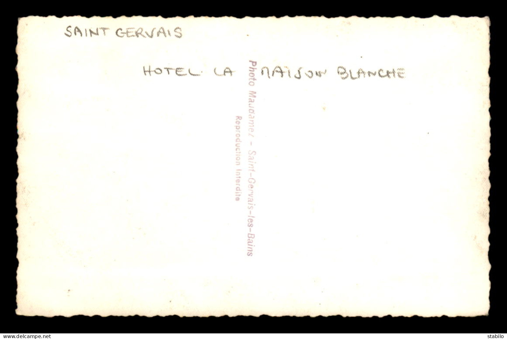 74 - ST-GERVAIS - HOTEL DE LA MAISON BLANCHE - Saint-Gervais-les-Bains