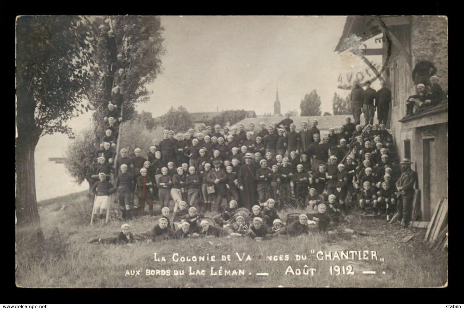 74 - LA COLONIE DE VACANCES DU CHANTIER AUX BORDS DU LAC LEMAN - AOUT 1912 - Sonstige & Ohne Zuordnung
