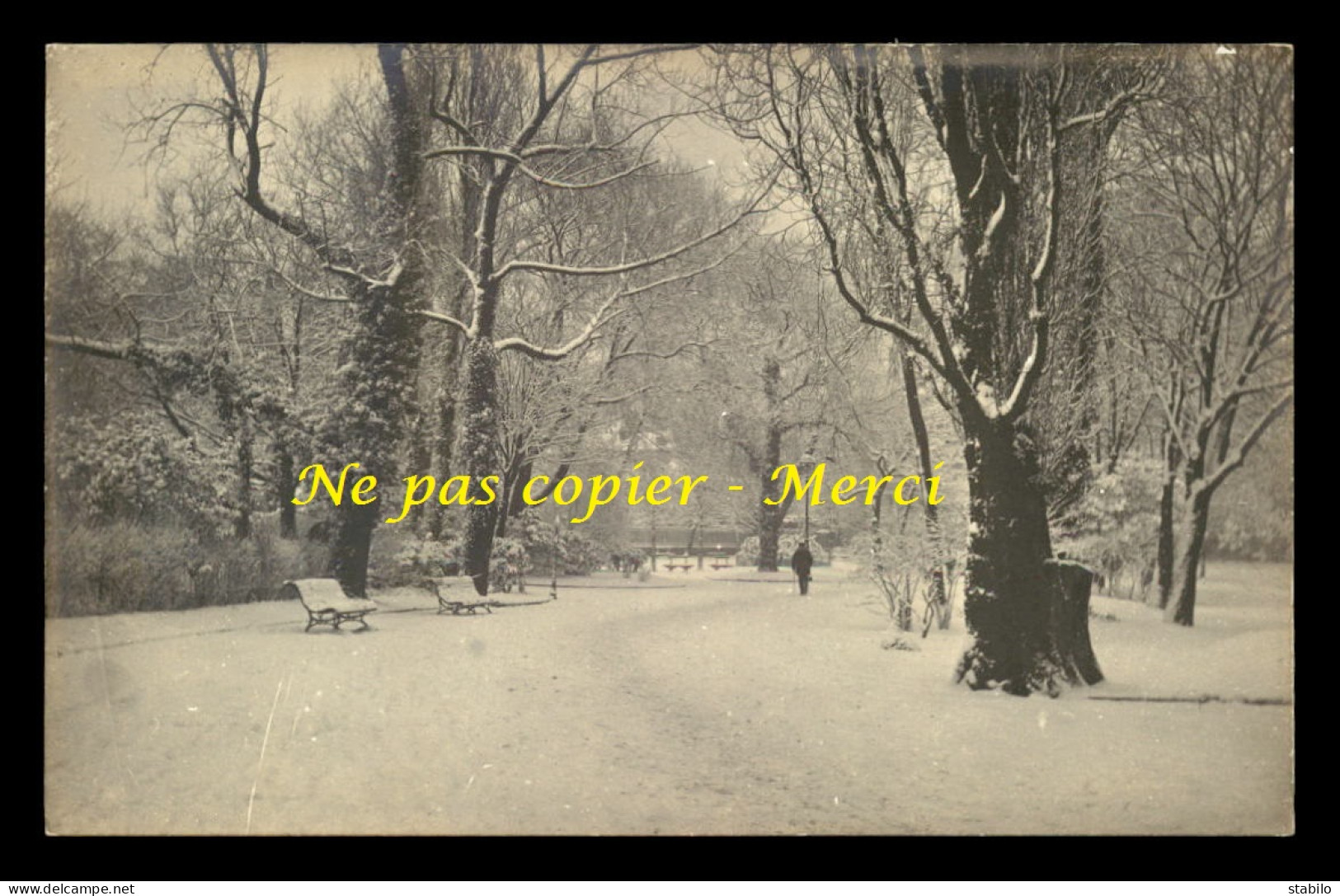 76 - LE HAVRE - LE PARC SOUS LA NEIGE EN 1909 - CARTE PHOTO ORIGINALE - Unclassified