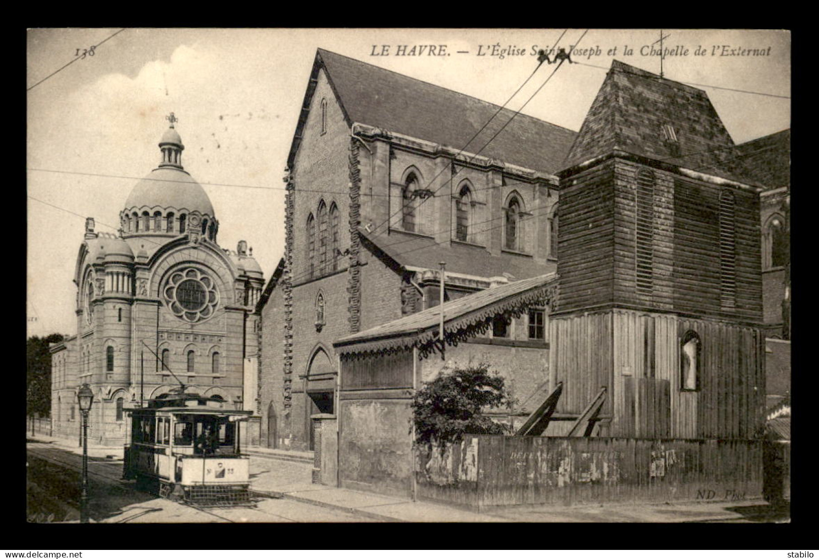 76 - LE HAVRE - EGLISE ST-JOSEPH ET CHAPELLE DE L'EXTERNAT - TRAMWAY - Non Classés