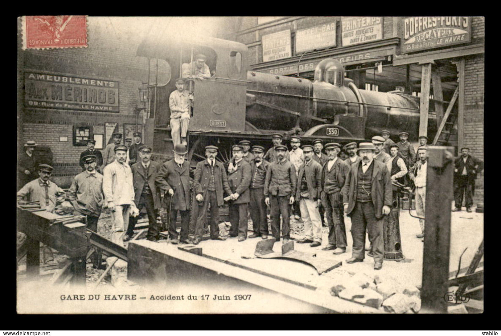 76 - LE HAVRE - ACCIDENT A LA GARE DE CHEMIN DE FER LE 17 JUIN 1907 - Non Classés