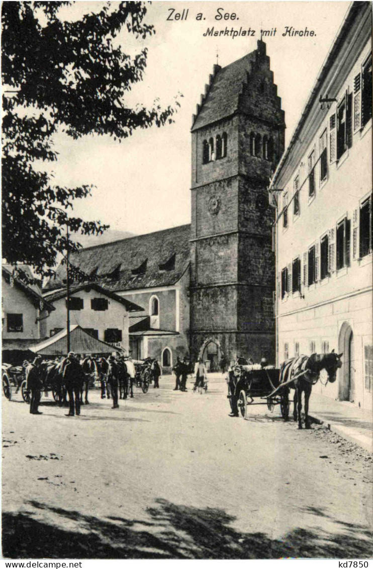 Zell Am See, Marktplatz Mit Kirche - Zell Am See