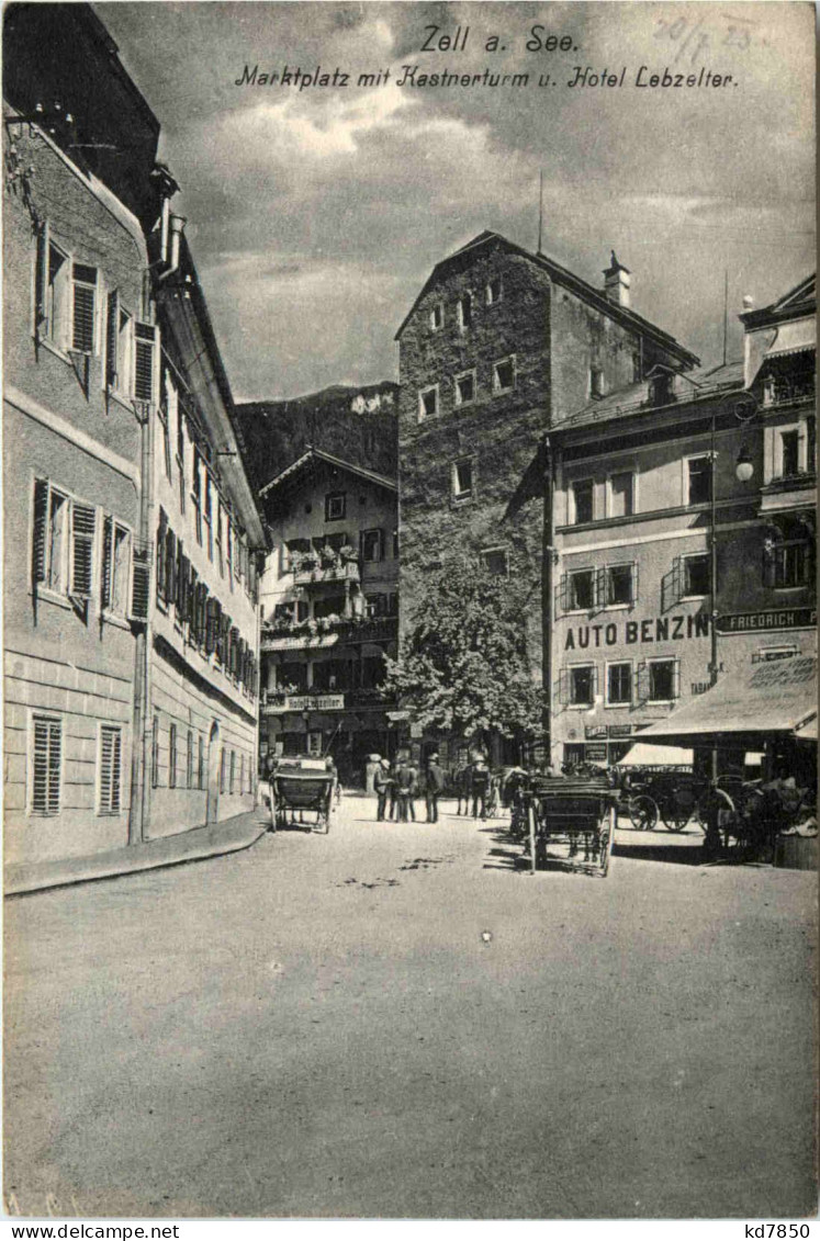 Zell Am See, Marktplatz Mit Kastnerturm Und Hotel Lebzeiten - Zell Am See