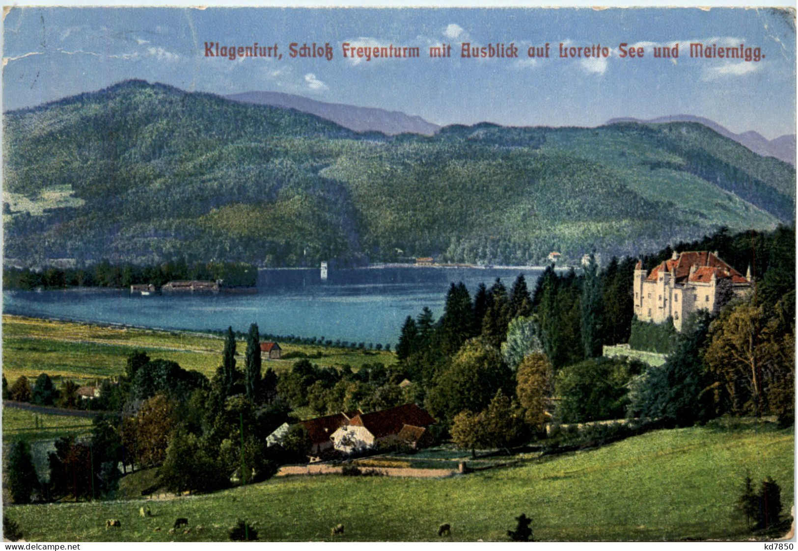 Klagenfurt, Schloss Freyenturm Mit Ausblick Auf Loretto, See Und Maiern - Klagenfurt