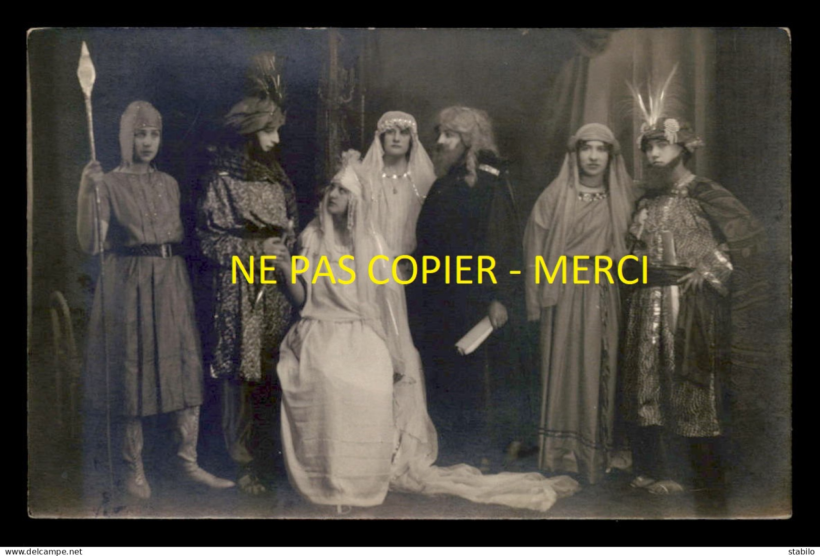 80 - ABBEVILLE - REPRESENTATION THEATRALE D'ESTER LE 14 JANV 1923 - PHOTOGRAPHIE ROBERT FENET - CARTE PHOTO ORIGINALE - Abbeville