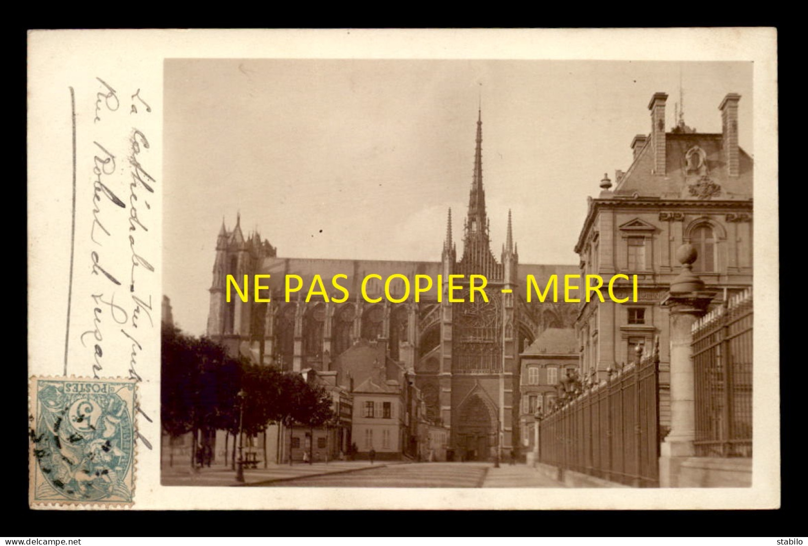 80 - AMIENS - LA CATHEDRALE - CARTE PHOTO ORIGINALE - Amiens