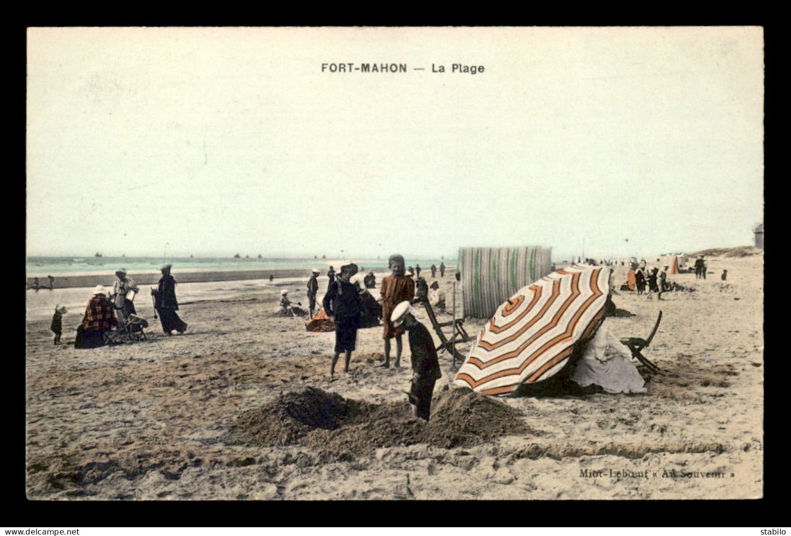 80 - FORT-MAHON - LA PLAGE - CARTE COLORISEE - Fort Mahon