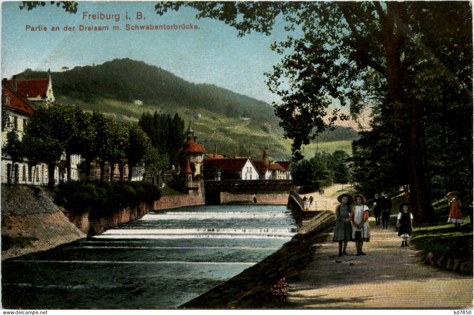 Freiburg I.Br., Partie An Der Dreisam Mit Schwabentorbrücke - Freiburg I. Br.