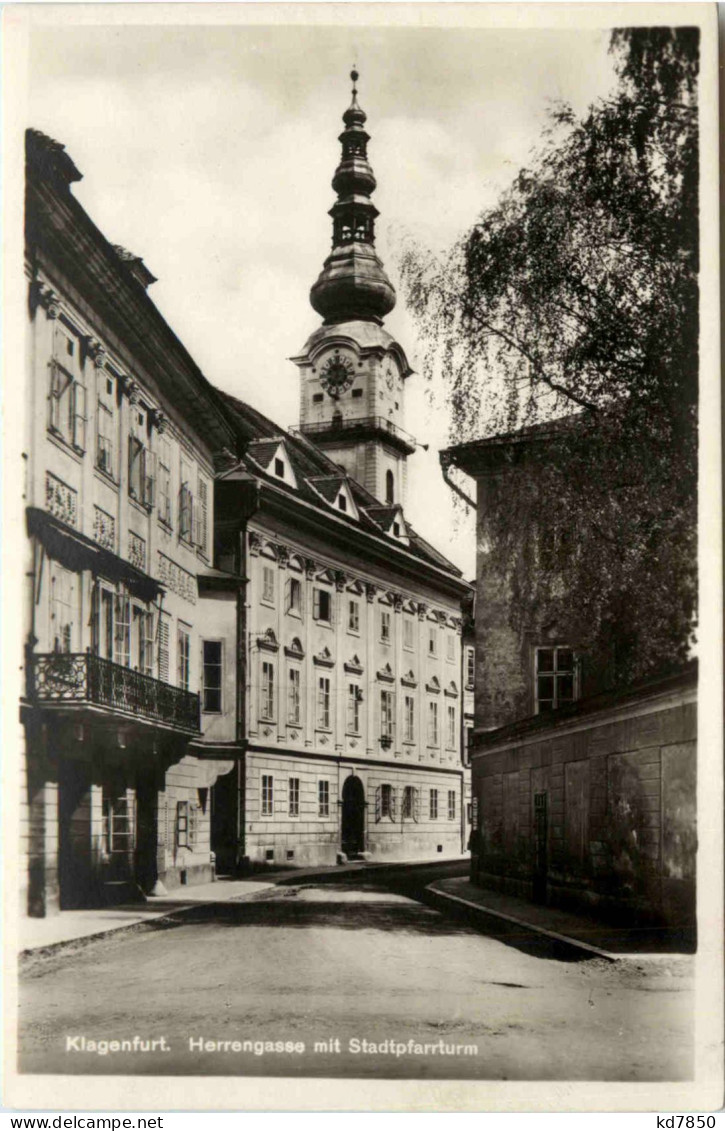 Klagenfurt, Herrengasse Mit Stadtpfarrturm - Klagenfurt