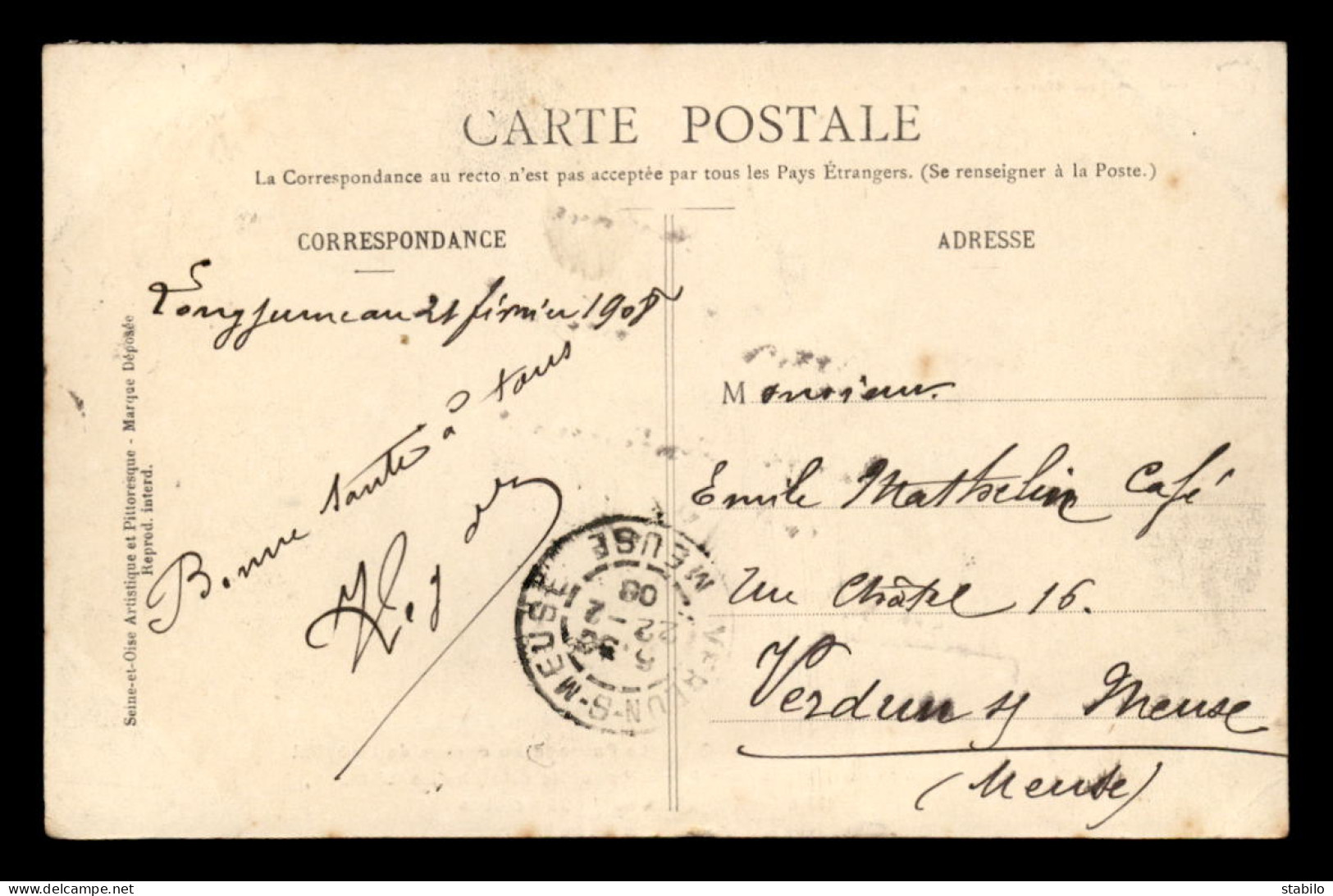 91 - LONGJUMEAU - PASSAGE DU DIRIGEABLE PATRIE AU DESSUS DE L'HOPITAL - RAID CHALAIS-ETAMPES 25 OCTOBRE 1907 - Longjumeau