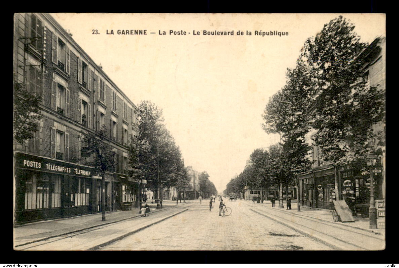 92 - LA GARENNE - LA POSTE - LE BOULEVARD DE LA REPUBLIQUE - La Garenne Colombes