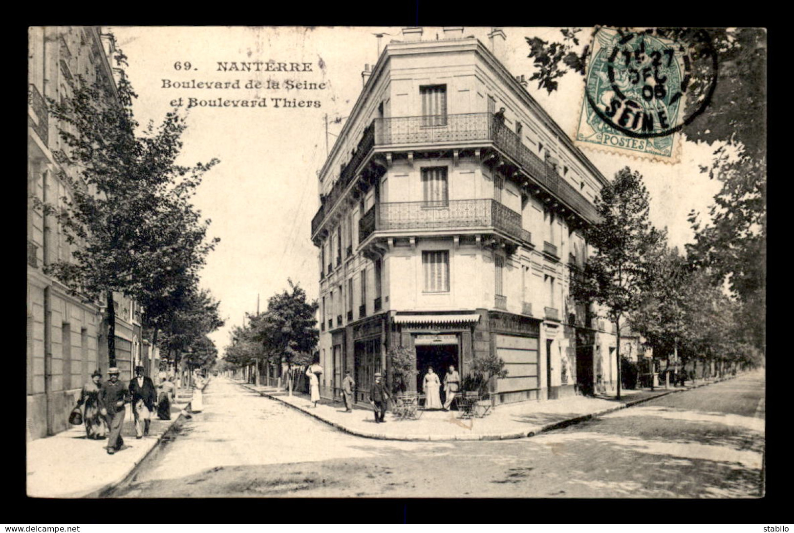 92 - NANTERRE - BOULEVARD DE LA SEINE ET BOULEVARD THIERS - CAFE SENARD - Nanterre