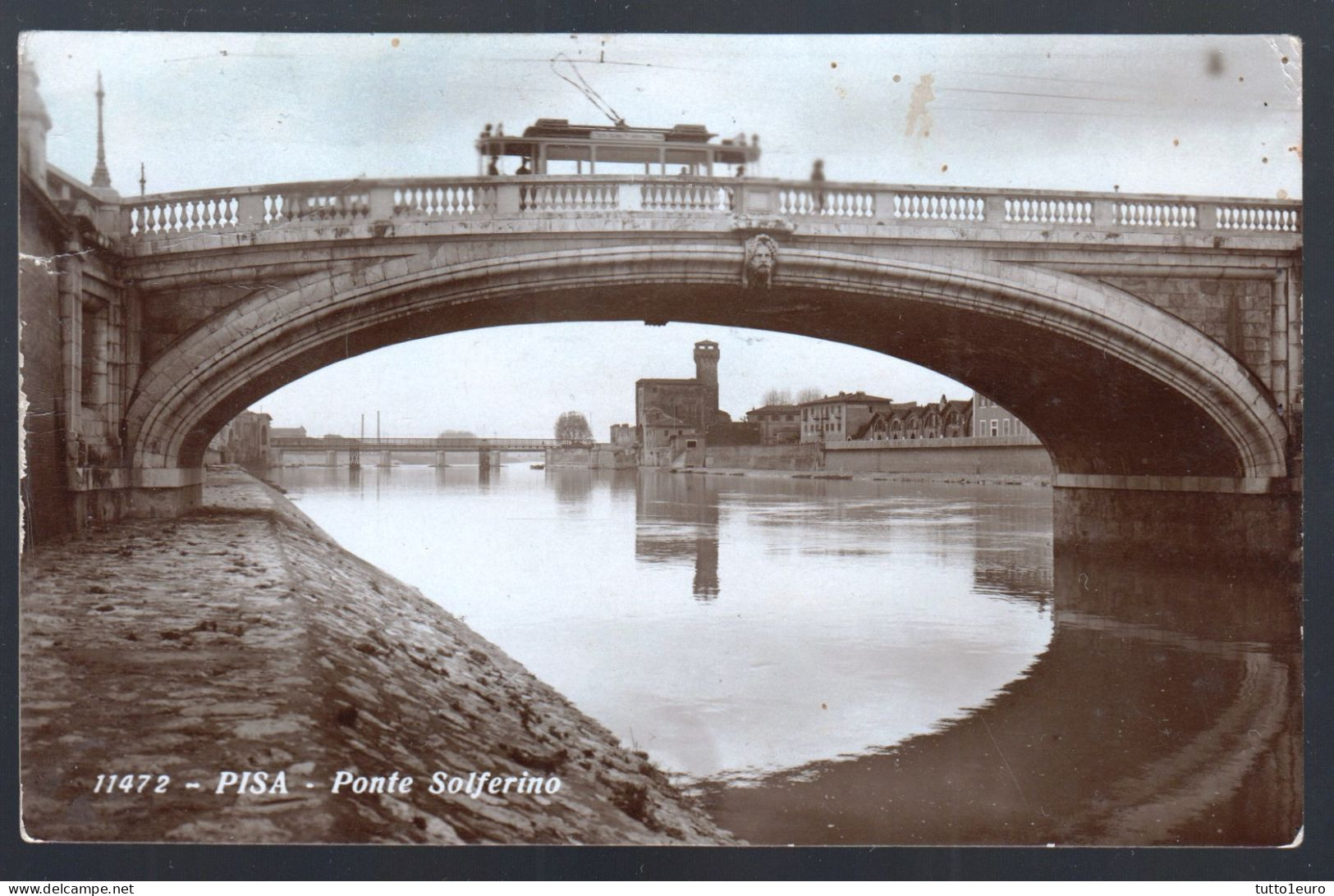 PISA - 1938 - PONTE SOLFERINO CON TRAM - Tramways