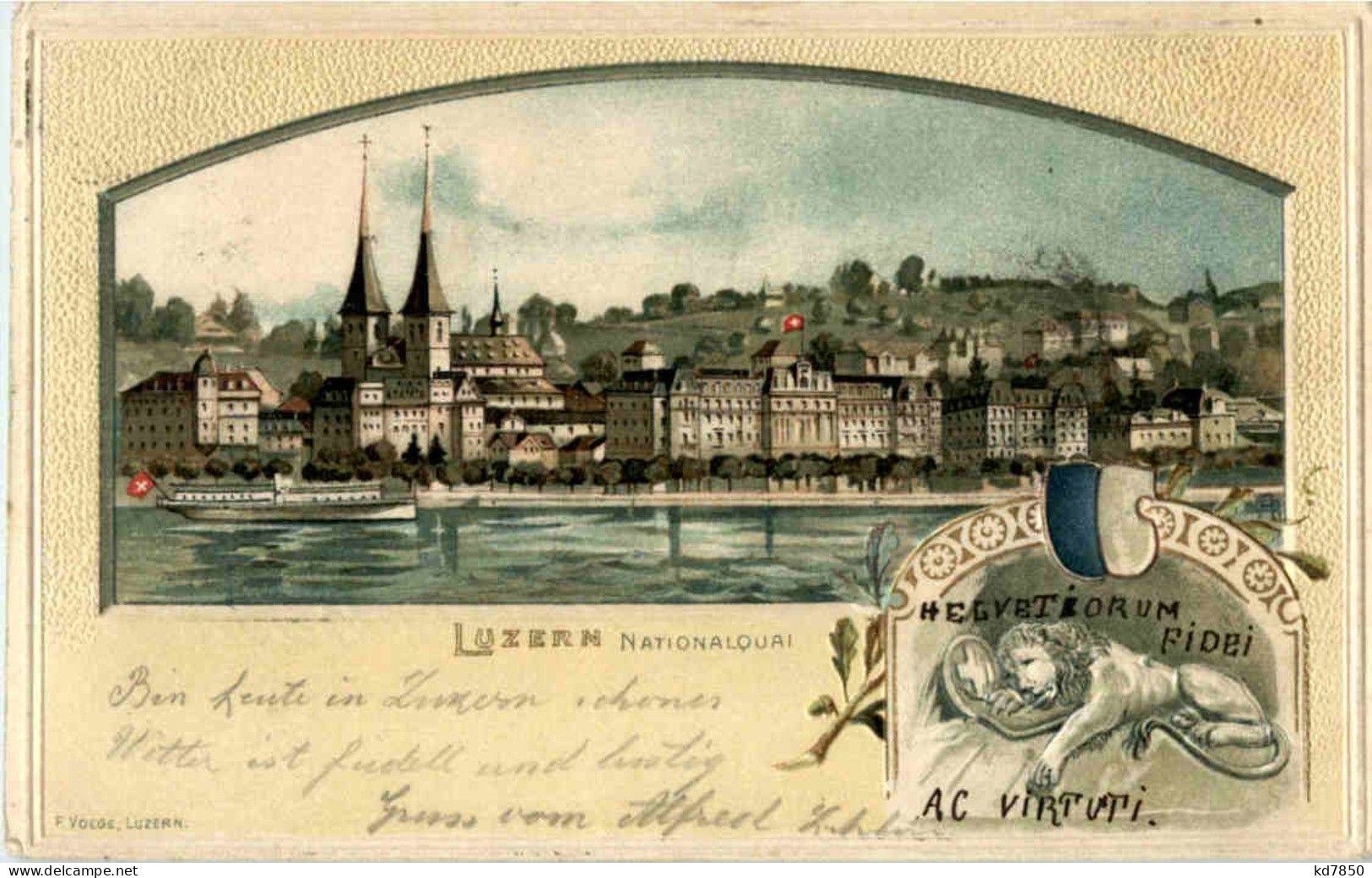 Luzern - Nationalquai - Prägekarte - Lucerne