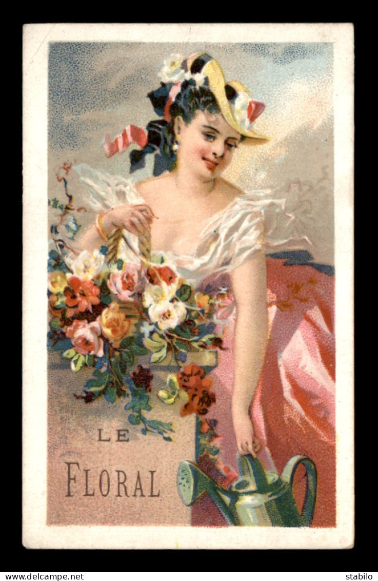 CHROMOS - LE FLORAL - FEMME - FORMAT 11.2 X 7.2 CM - Otros & Sin Clasificación