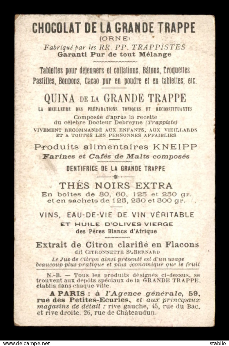 CHROMOS - CHOCOLAT DE LA GRANDE TRAPPE - ST-PAUL ET CORDIER - FORMAT 11.2 X 7.2 CM - Otros & Sin Clasificación