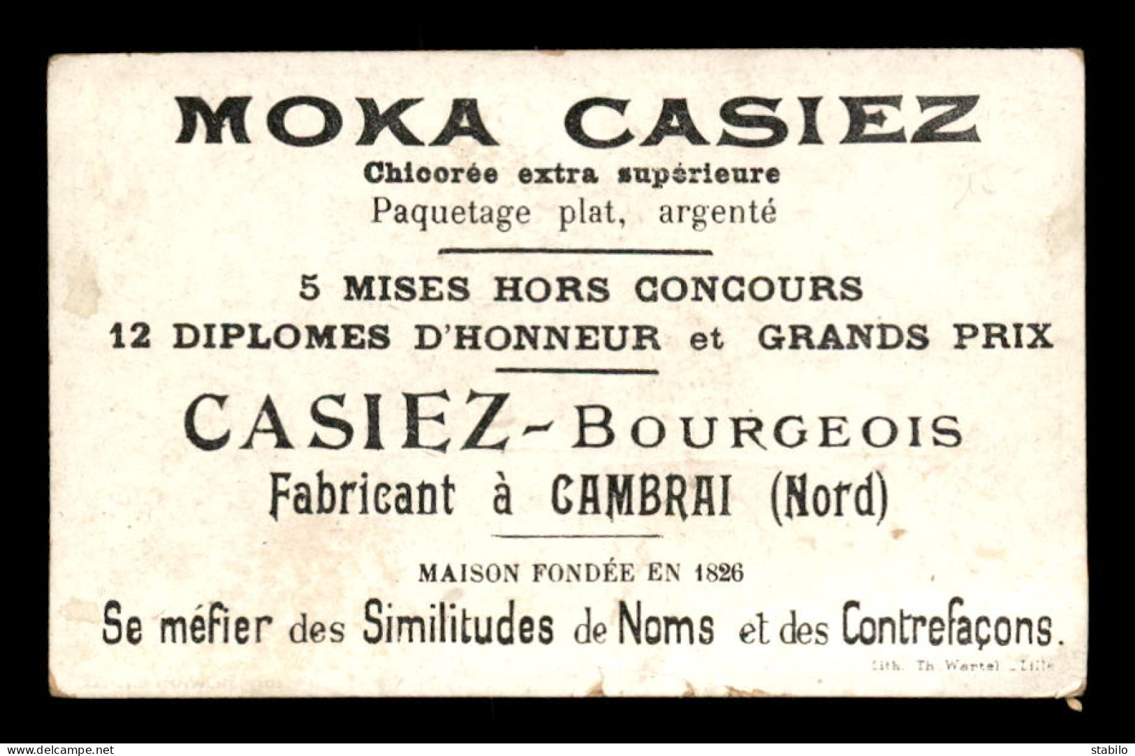 CHROMOS - CHICOREE CAZIER-BOURGEOIS CAMBRAI - SEVILLE - FORMAT 11 X 7 CM - Other & Unclassified