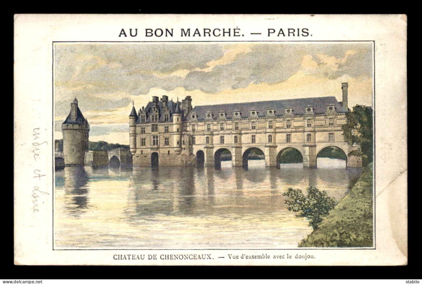 CHROMOS - AU BON MARCHE - CHATEAU DE CHENONCEAUX - FORMAT 14 X 9 CM - Au Bon Marché