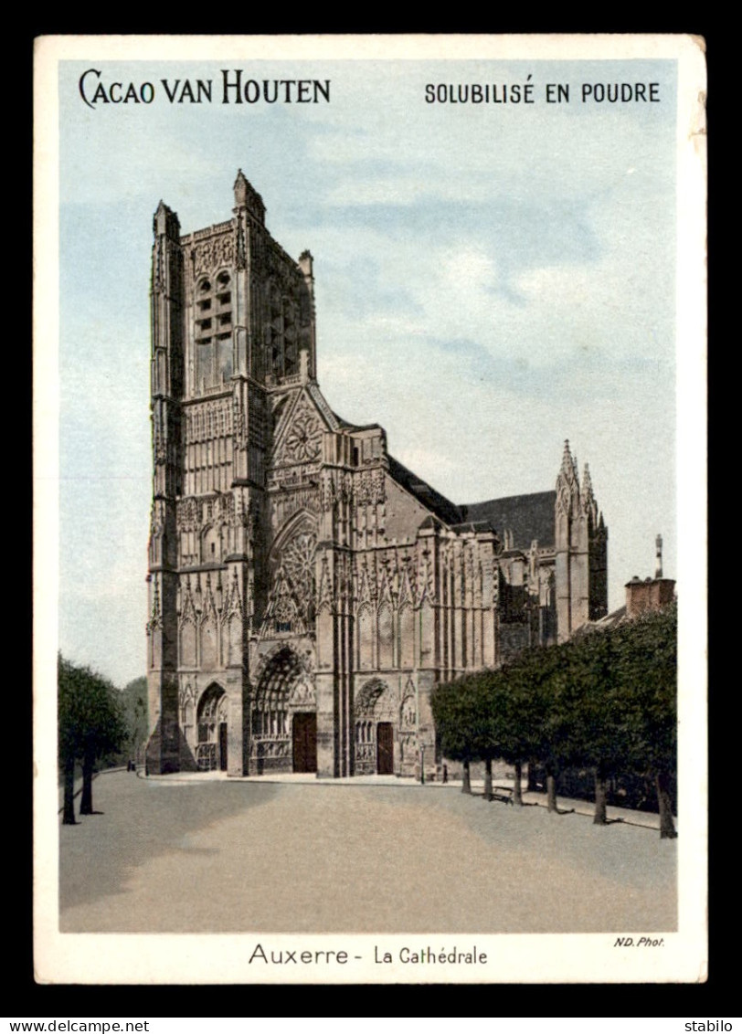 CHROMOS - CACAO VAN HOUTEN - AUXERRE LA CATHEDRALE - FORMAT 10 X 14 CM - Van Houten