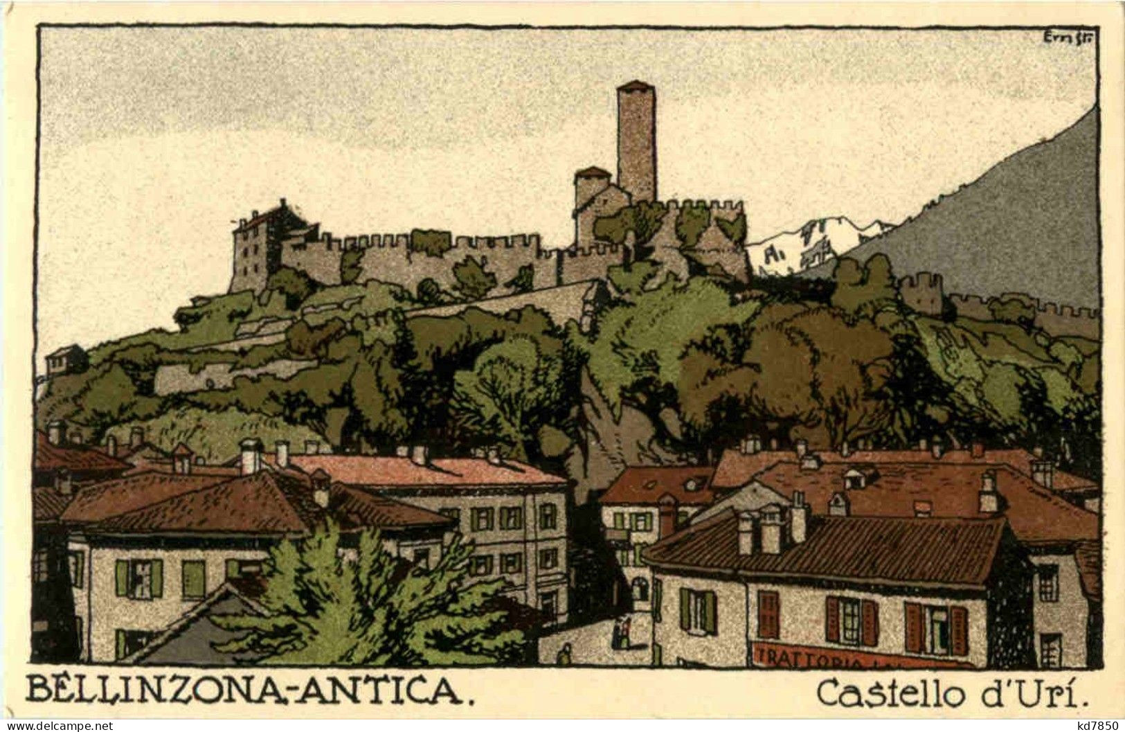 Bellinzona Antica - Künstlerkarte Ernst - Bellinzone