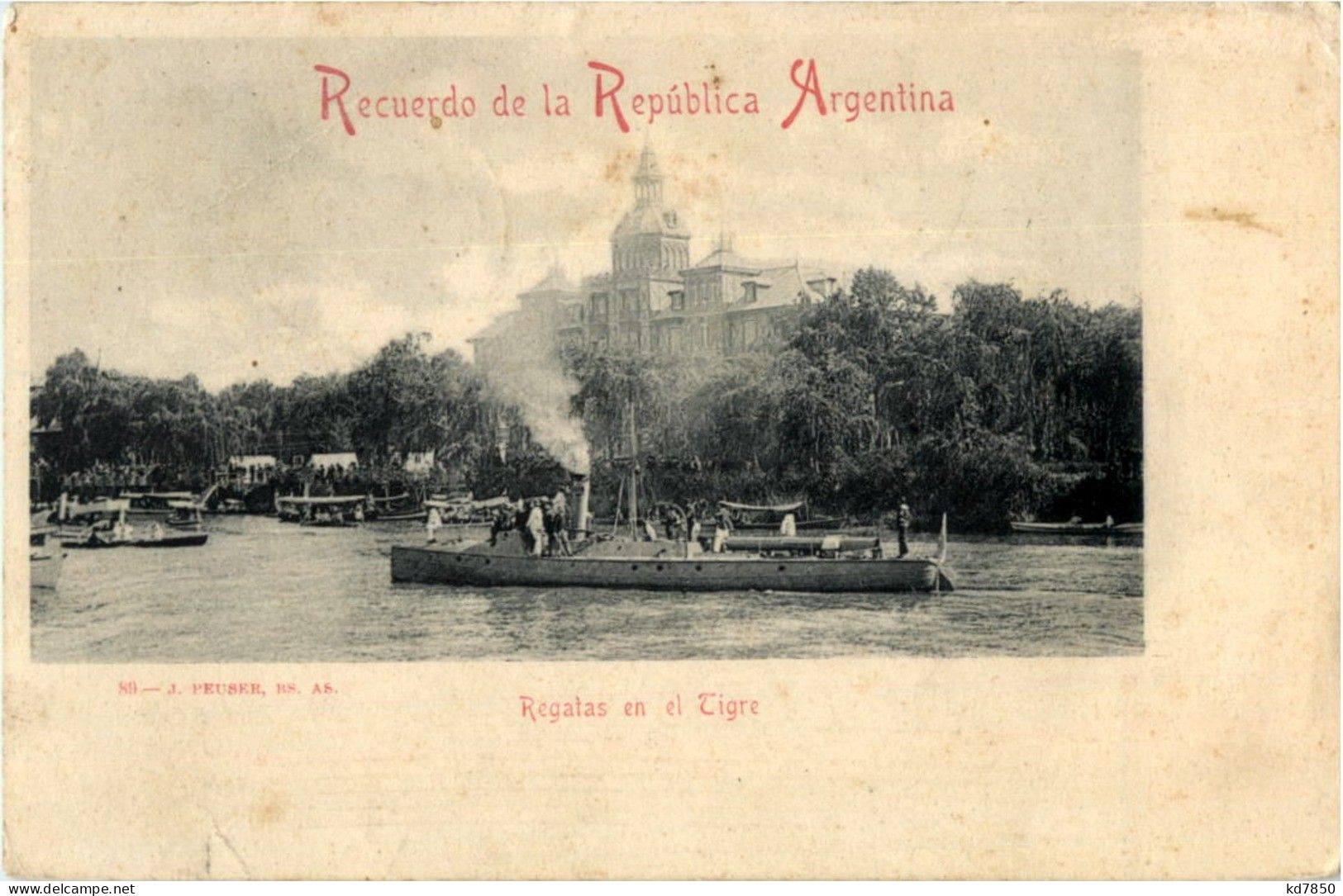 Recuerdo De La Republica Argentina - Regatas En El Tigre - Argentina