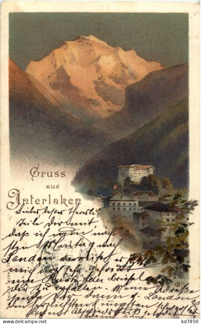 Gruss Aus Interlaken - Litho - Interlaken