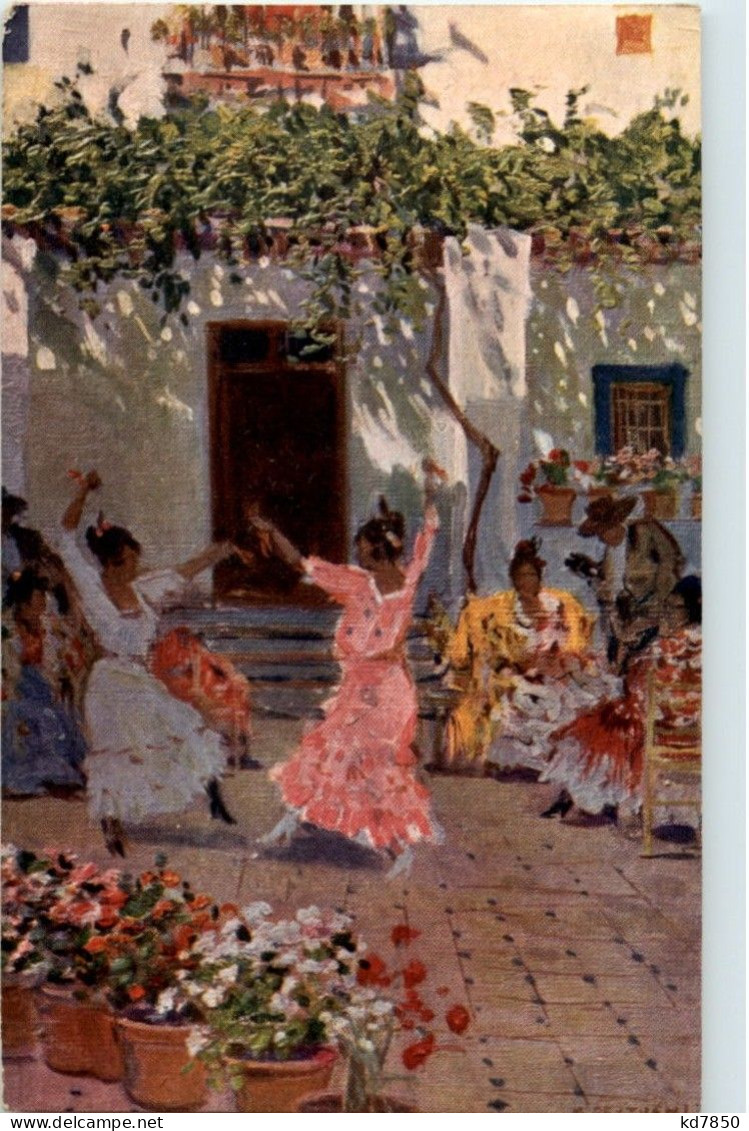 Sevillanas - Künstlerkarte M. Bertuchi - Sevilla (Siviglia)