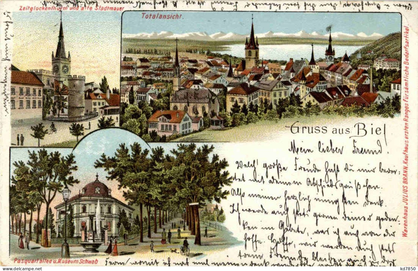 Gruss Aus Biel - Litho - Bienne