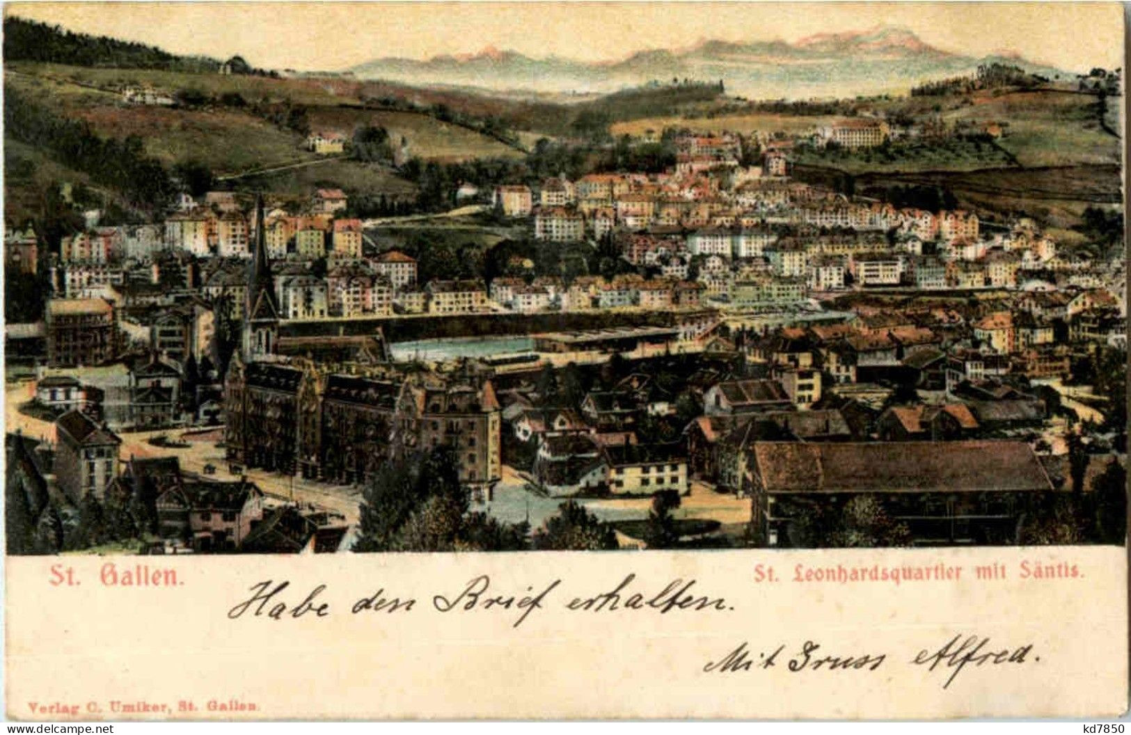 St. Gallen - St. Leonhardsquartier - Prägekarte - San Gallo