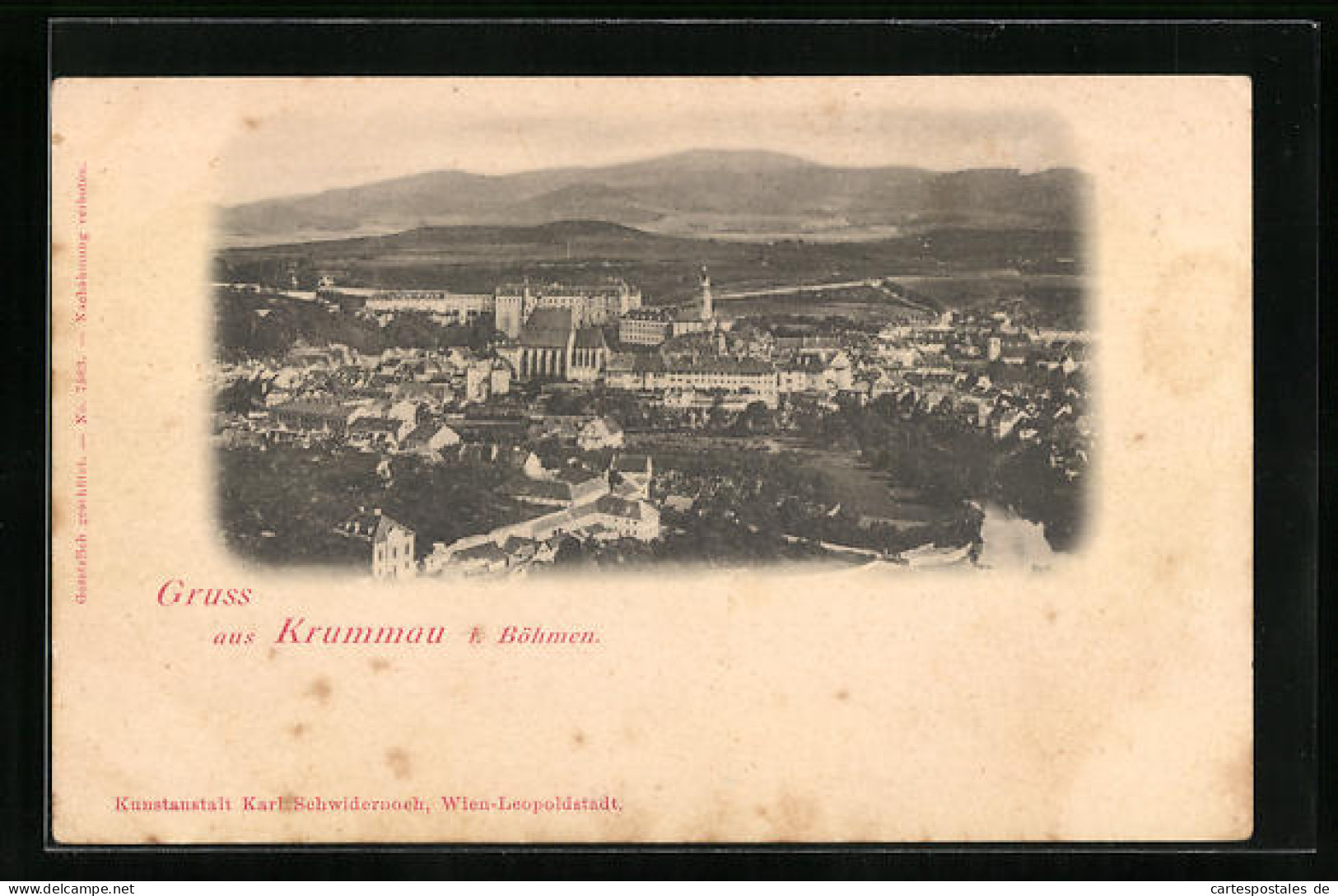 AK Krummau In Böhmen, Generalansicht Der Stadt Mit Dem Schloss  - Tschechische Republik