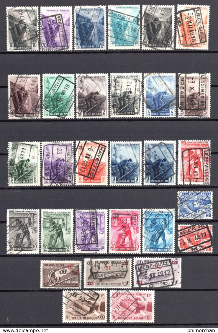 Belgique 1938à1968 Colis Postaux Oblitérés 112 Timbres Différents   3 €  (cote 31,70 €, 112 Valeurs) - Usati