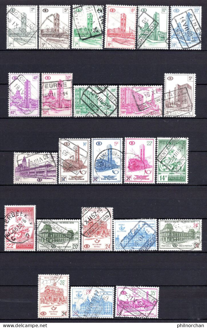 Belgique 1938à1968 Colis Postaux Oblitérés 112 Timbres Différents   3 €  (cote 31,70 €, 112 Valeurs) - Usati