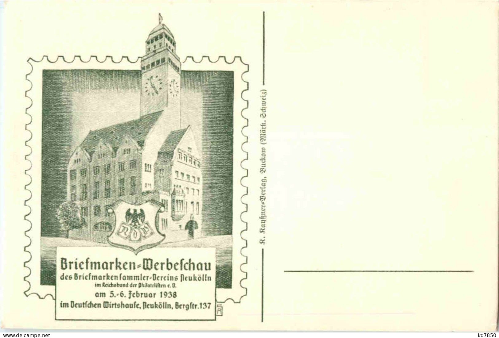 Neukölln - Briefmarken Werbeschau 1938 - Neukölln