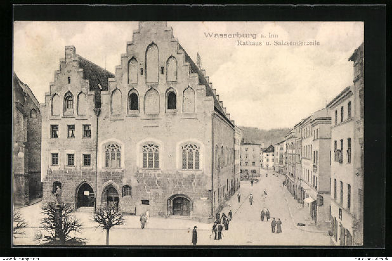 AK Wasserburg A. Inn, Rathaus Und Salzsenderzeile  - Wasserburg A. Inn